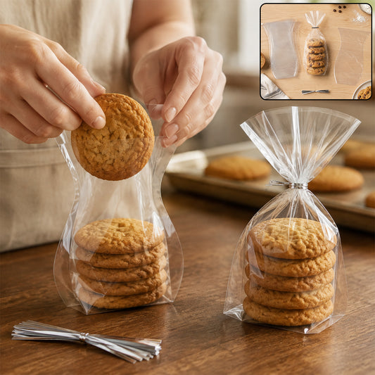 Clear Cookie Bags – Durable Transparent Treat Bags (25 Pcs)