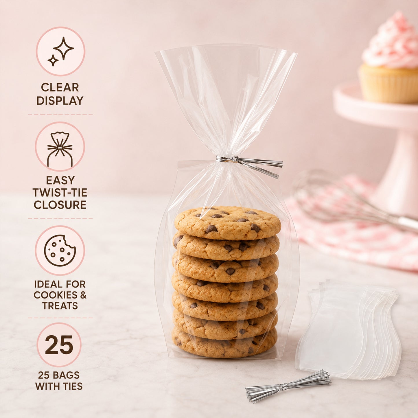 Clear Cookie Bags – Durable Transparent Treat Bags