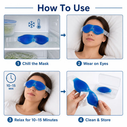 Small Blue Eye Mask Cooling Gel Mask for Relaxation Puffy Eyes Relief (1 Pc)