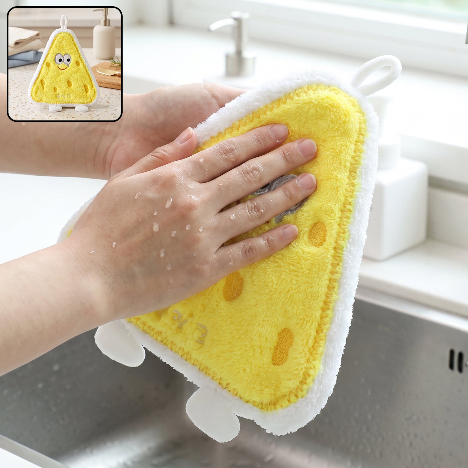 Cartoon Microfiber Hanging Hand Towel Quick Dry Kitchen Wipe Cloth (1 Pc)