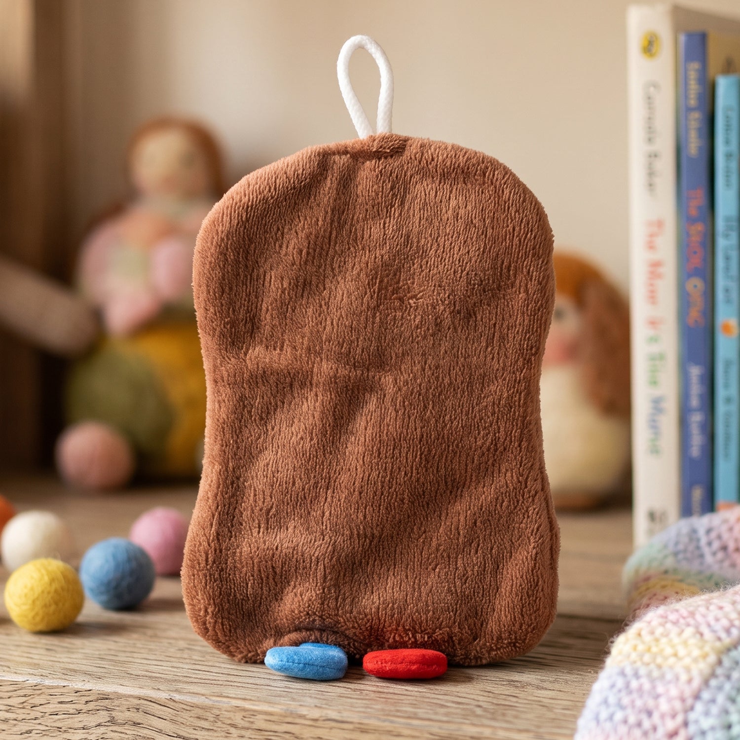 Cartoon Bread Slice Microfiber Hanging Hand Towel Quick Dry Cloth (1 Pc)