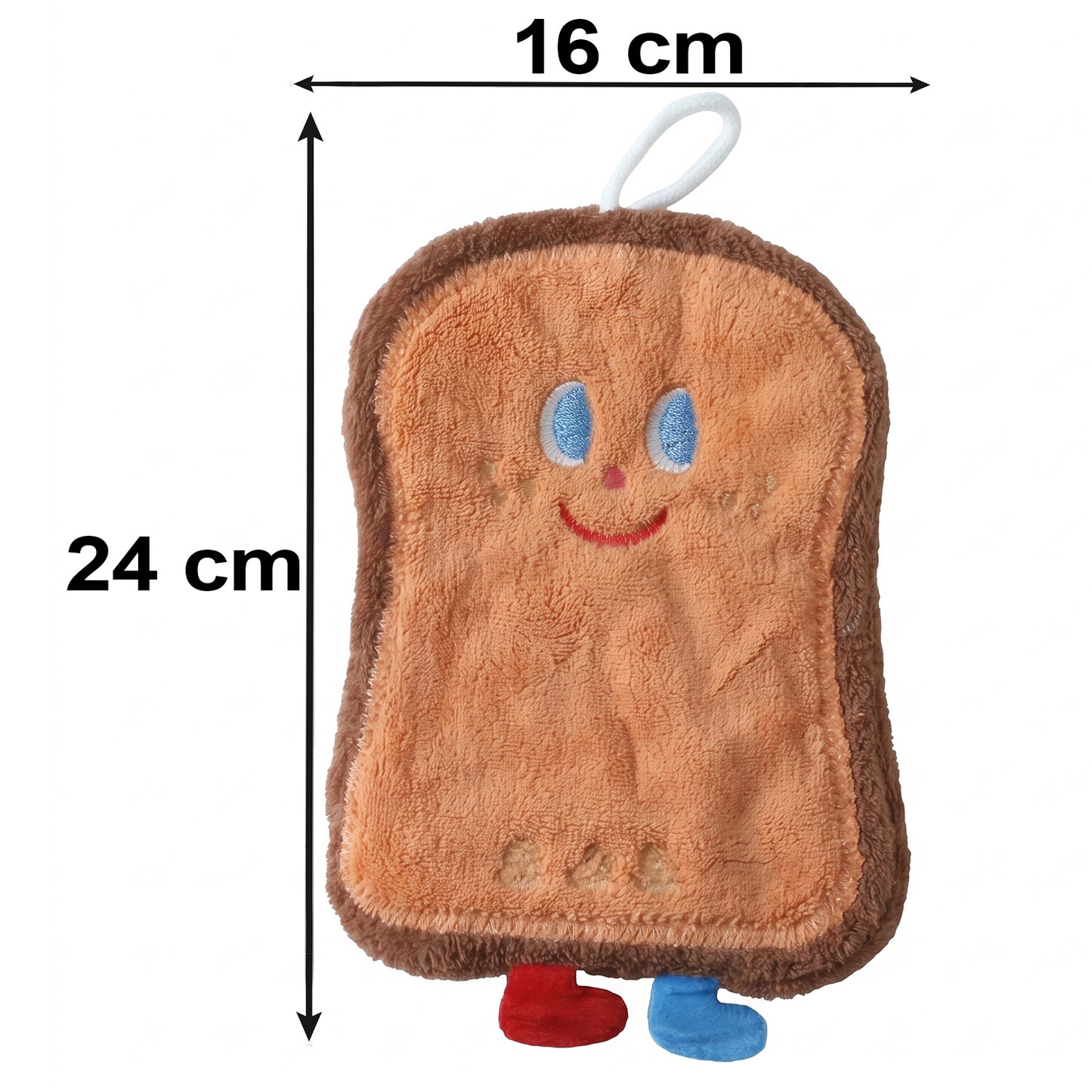 Cartoon Bread Slice Microfiber Hanging Hand Towel Quick Dry Cloth (1 Pc)