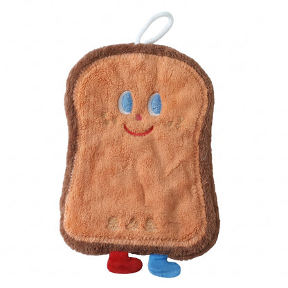 Cartoon Bread Slice Microfiber Hanging Hand Towel Quick Dry Cloth (1 Pc)