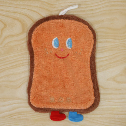 Cartoon Bread Slice Microfiber Hanging Hand Towel Quick Dry Cloth (1 Pc)