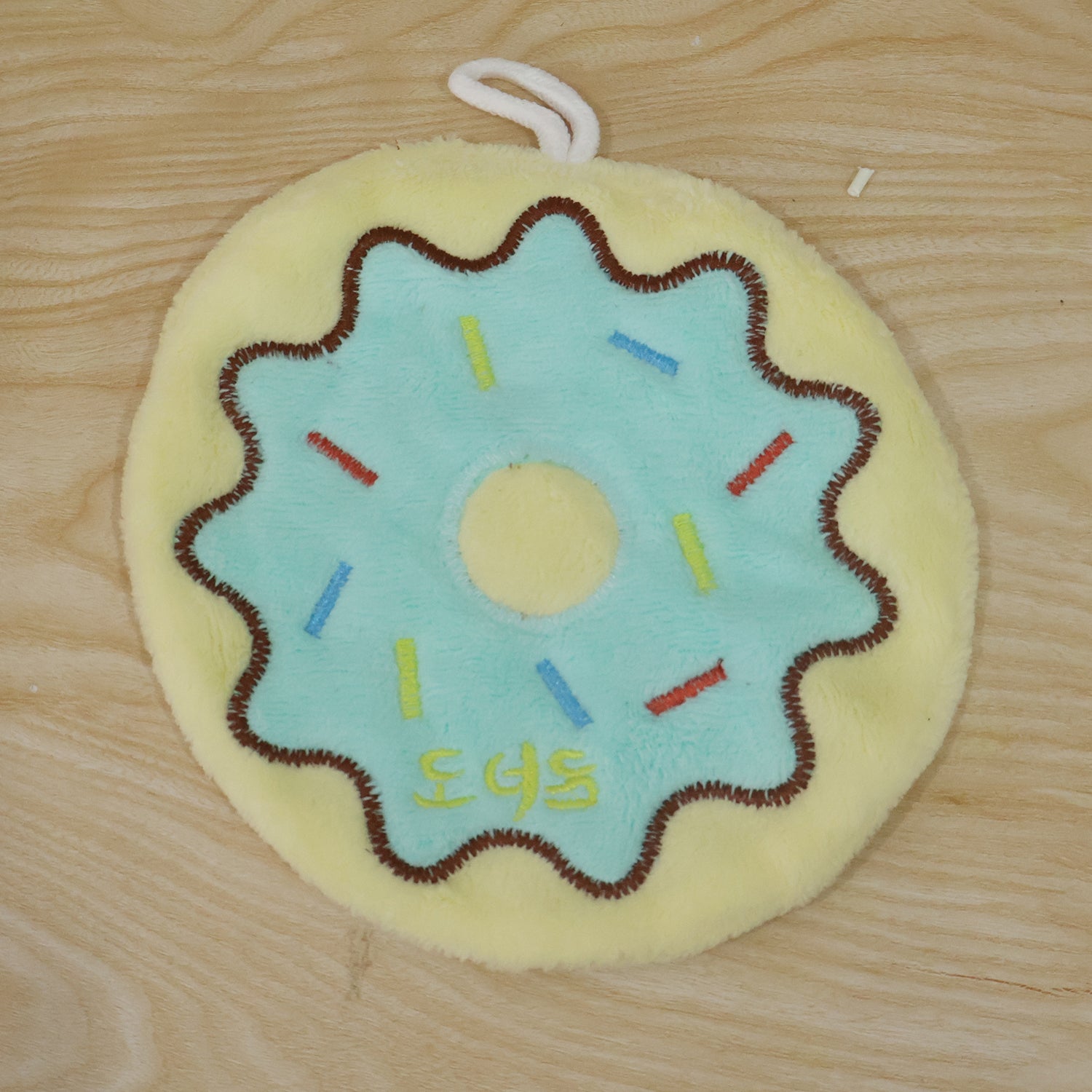 Cartoon Donut Microfiber Hanging Hand Towel Quick Dry Kitchen Cloth (1 Pc)