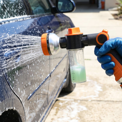 Powerful water spray gun with jet, mist, and shower modes for outdoor tasks