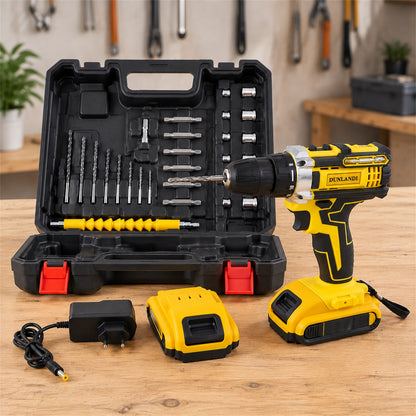 Cordless Drill Machine Kit 20V with 2 Batteries, Charger and Bits Case (1 Set)