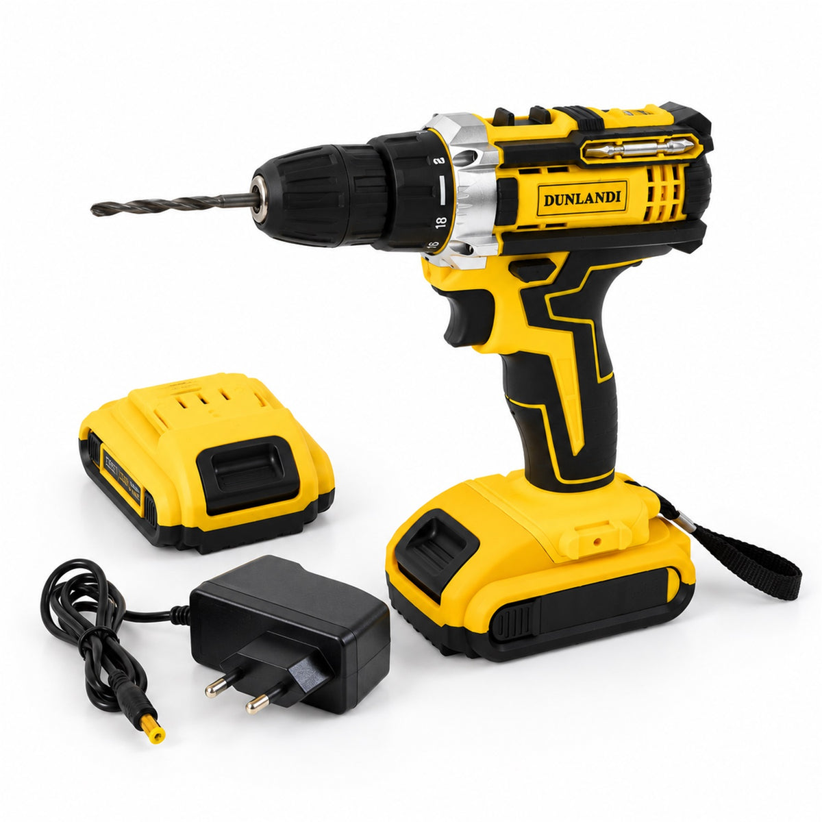 Cordless Drill Machine Kit 20V with 2 Batteries, Charger and Bits Case (1 Set)