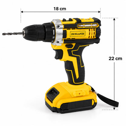 Cordless Drill Machine Kit 20V with 2 Batteries, Charger and Bits Case (1 Set)
