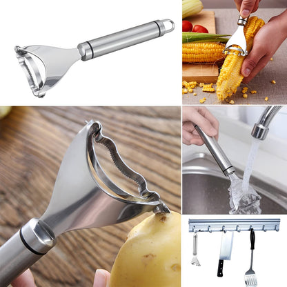 Stainless Steel Fruit & Vegetable Peeler with Serrated Blade (1 Pc)