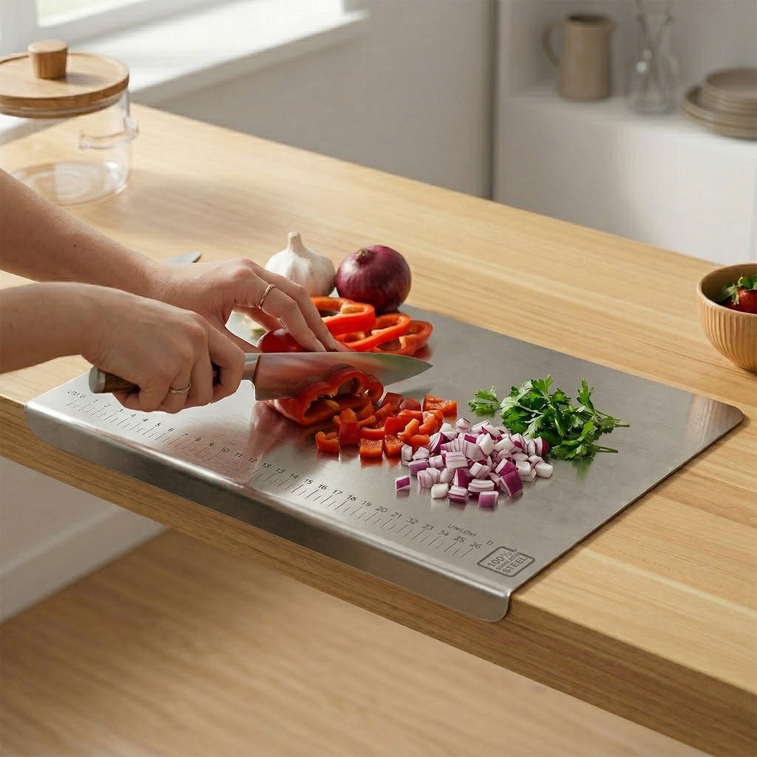Durable stainless steel cutting plate