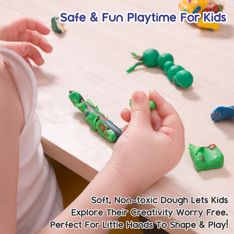 Aditi Kids Fun Dough Set with 20 Soft Dough Sticks and Shape Molds