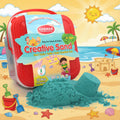 Kids Creative Sand Kit – 1kg Soft Reusable Modelling Sand & 13 Moulds
