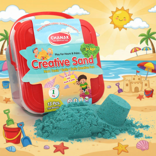 Aditi Creative Sand Kit for Kids with 1kg Sand & 13 Shape Moulds
