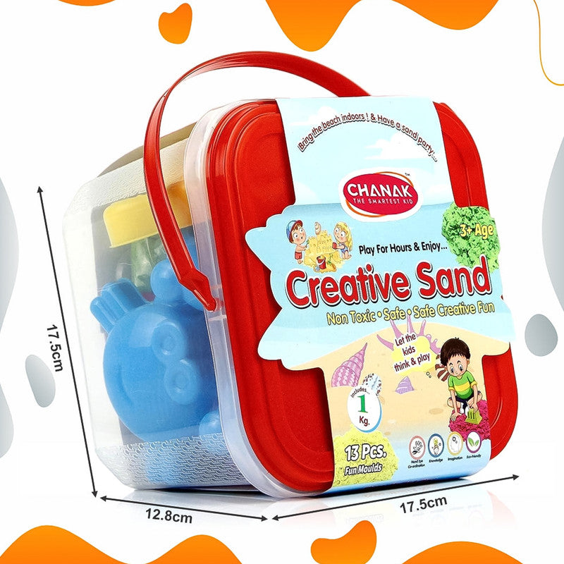 Aditi Creative Sand Kit for Kids with 1kg Sand & 13 Shape Moulds