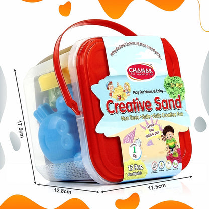 Aditi Creative Sand Kit for Kids with 1kg Sand & 13 Shape Moulds