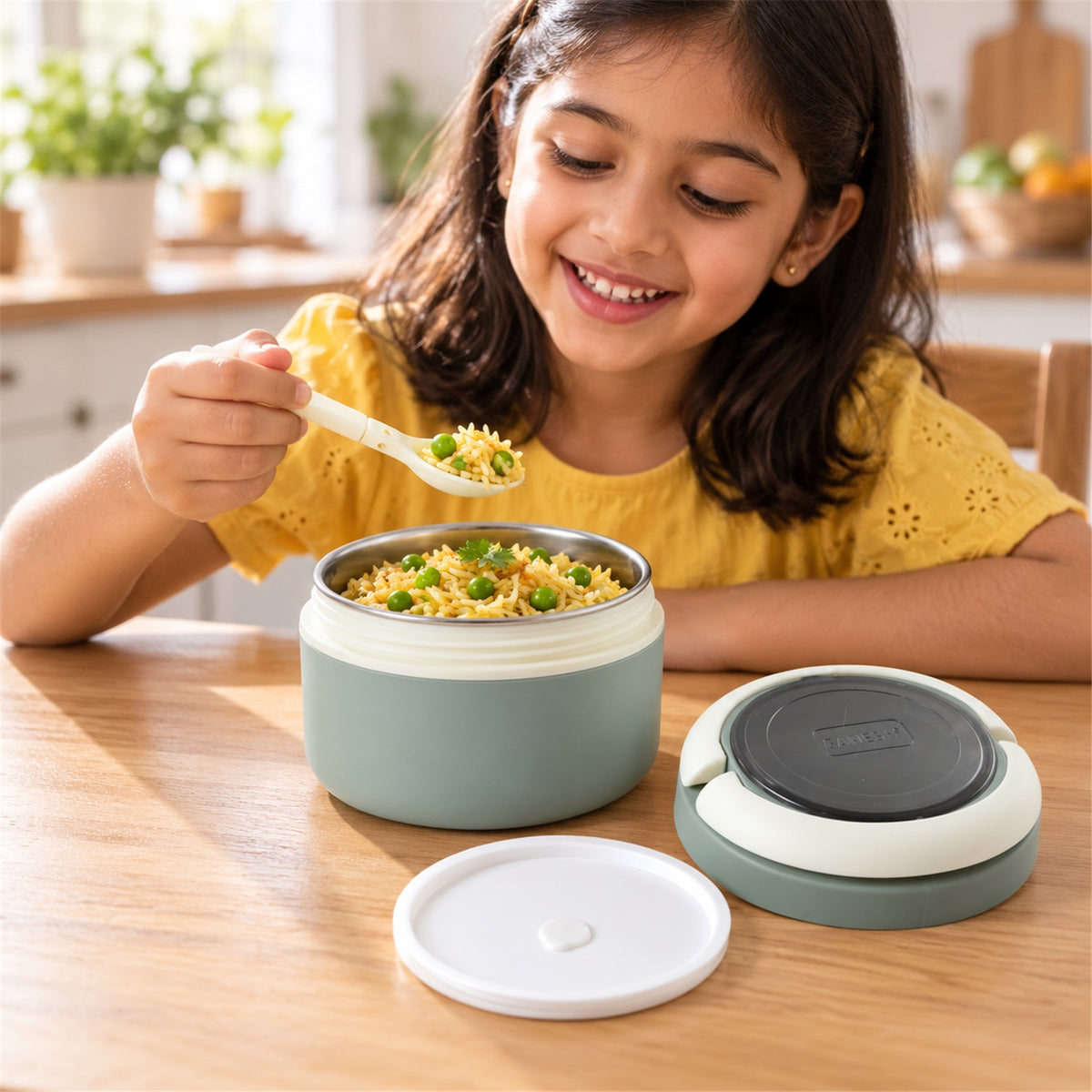 Insulated Lunch Box – Airtight, Leak-Proof with Spoon | Ganesh