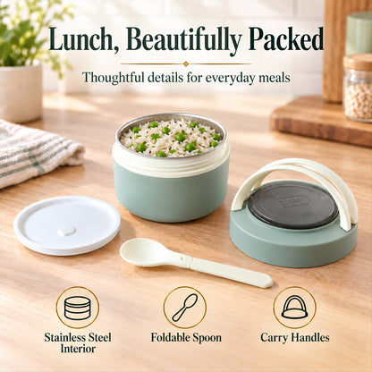 Insulated Lunch Box – Airtight, Leak-Proof with Spoon | Ganesh