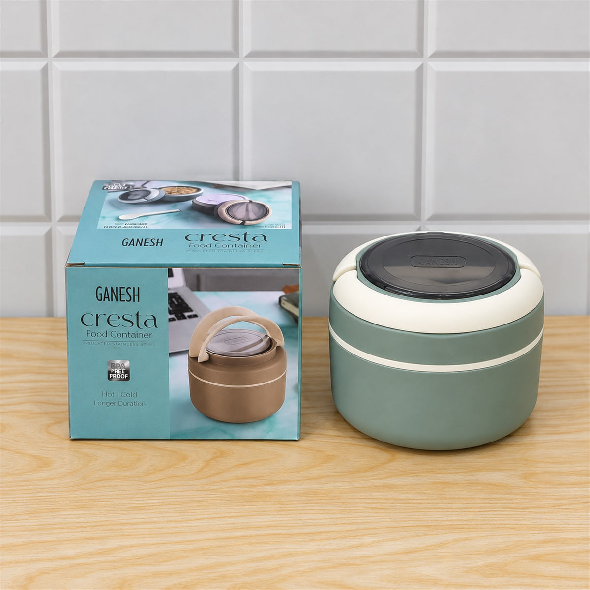 Insulated Lunch Box – Airtight, Leak-Proof with Spoon | Ganesh