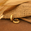 22K Gold Cutout Huggie Hoop Earrings – Elegant Traditional Daily Wear
