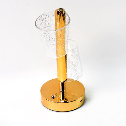 Modern Luxury Crystal LED Double Shade Table Lamp (1 Pc)