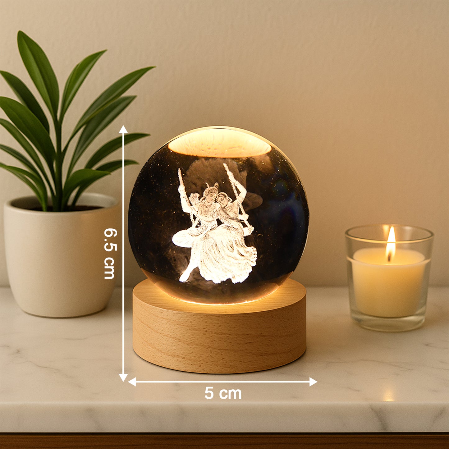 3D Crystal Ball lamps for Bedroom 3D Lamps for Home Decoration 3D Crystal Ball Night Light Gifts for Women Gifts for Men Room Decor Items for Bedroom for Friend and Family (1 Pc)