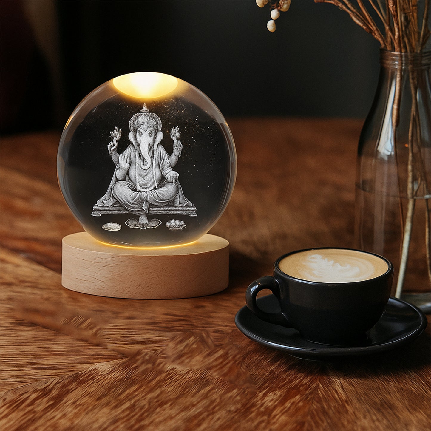 3D Crystal Ball lamps for Bedroom 3D Lamps for Home Decoration 3D Crystal Ball Night Light Gifts for Women Gifts for Men Room Decor Items for Bedroom for Friend and Family (1 Pc)