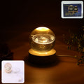 3D Crystal Ball Night Lamp – Elegant USB LED Light with Wooden Base