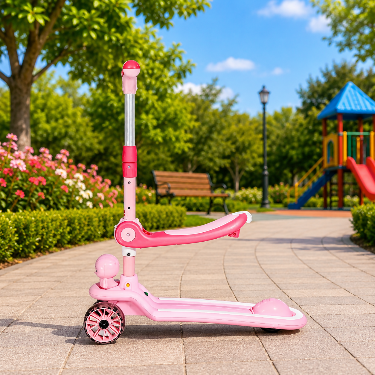 Kids 3 Wheel Kick Scooter with Adjustable Handlebar for Boys Outdoor Ride