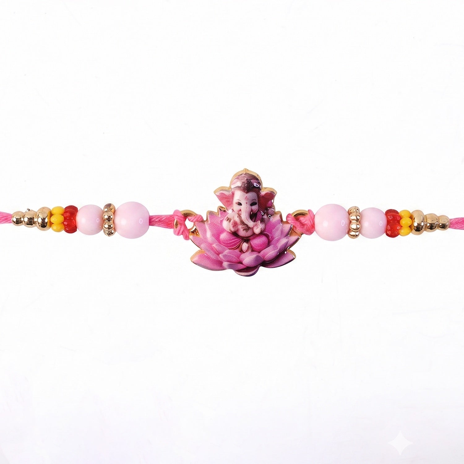 Lord Ganesha on Pink Lotus Designer Rakhi