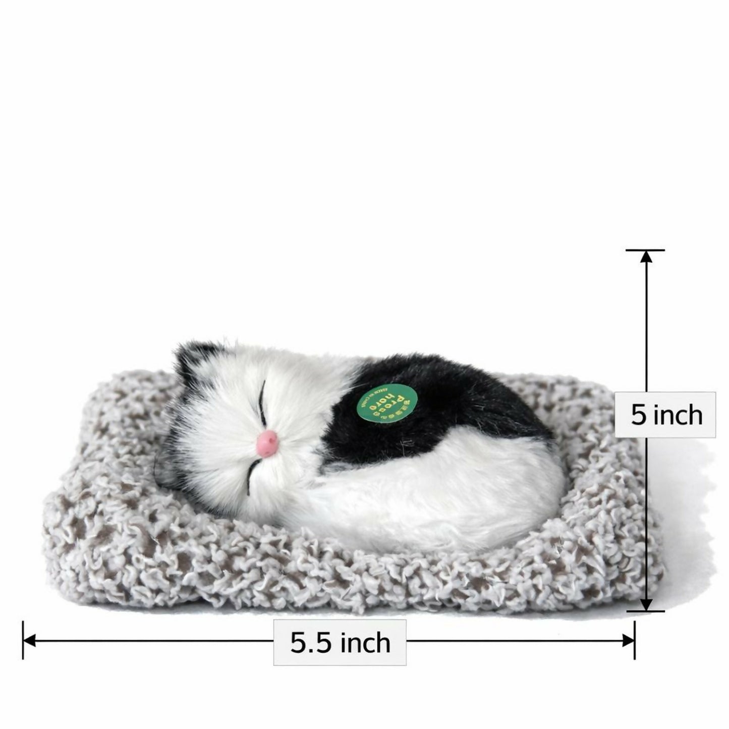 Sleeping Black White Cat Car Dashboard Plush Cute Soft Toy Showpiece Decor