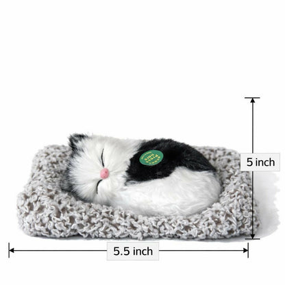 Sleeping Black White Cat Car Dashboard Plush Cute Soft Toy Showpiece Decor