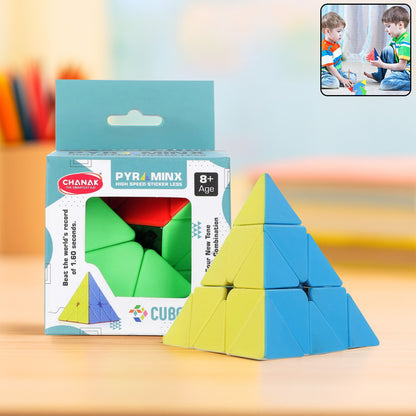 Aditi Pyraminx Speed Cube | Stickerless Triangle Puzzle for Kids & Beginners