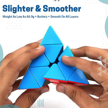 Aditi Pyraminx Speed Cube | Stickerless Triangle Puzzle for Kids & Beginners