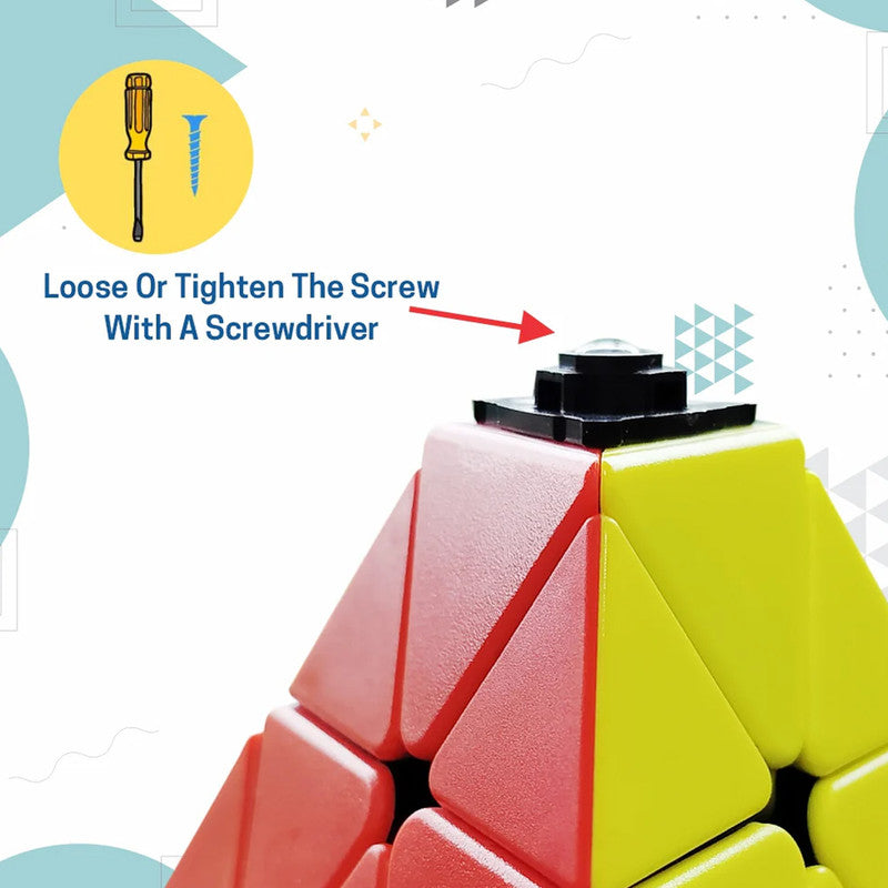 Aditi Pyraminx Speed Cube | Stickerless Triangle Puzzle for Kids & Beginners