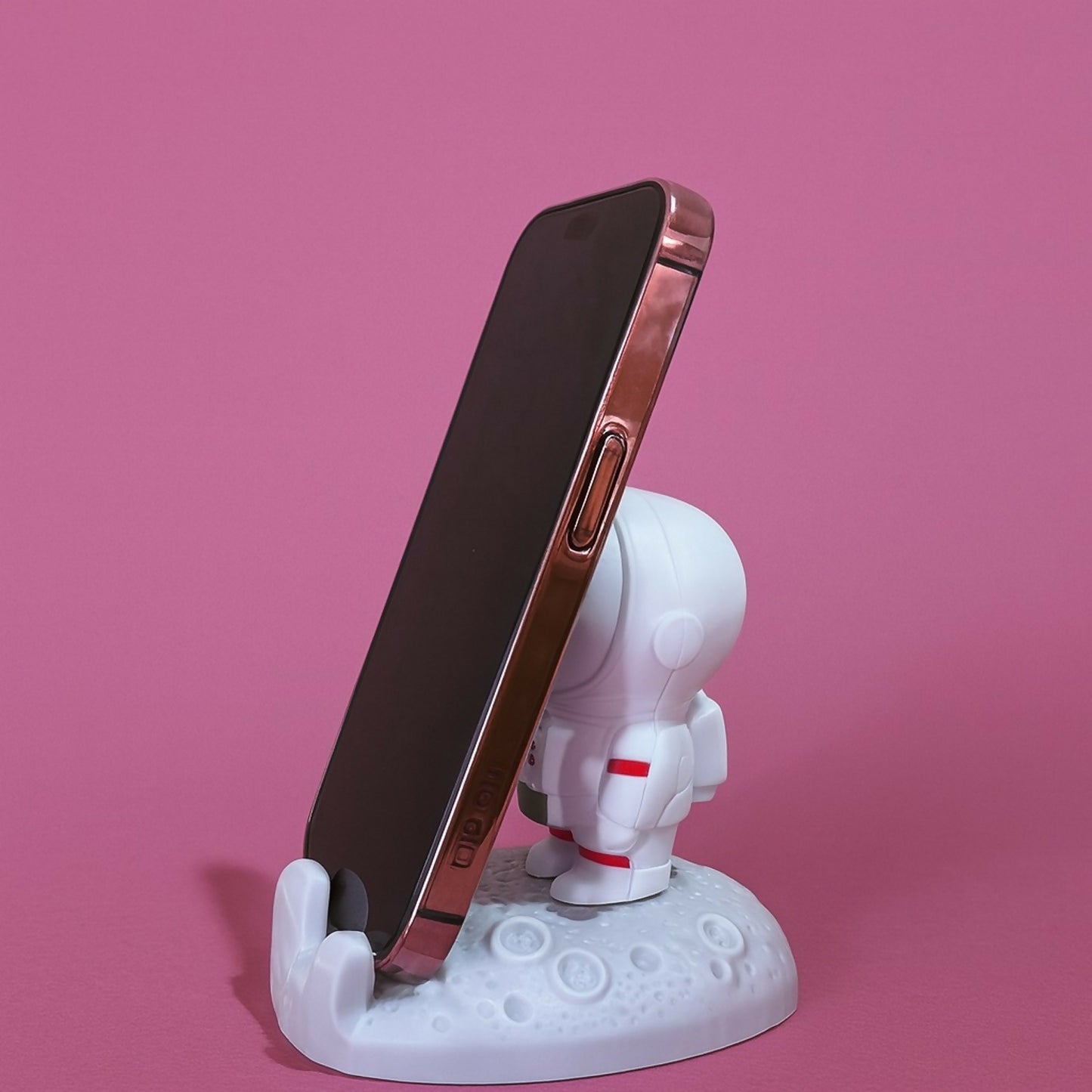 Astronaut Mobile Phone Stand for Desk | Cute Moon Base Smartphone Holder(HAND UP)