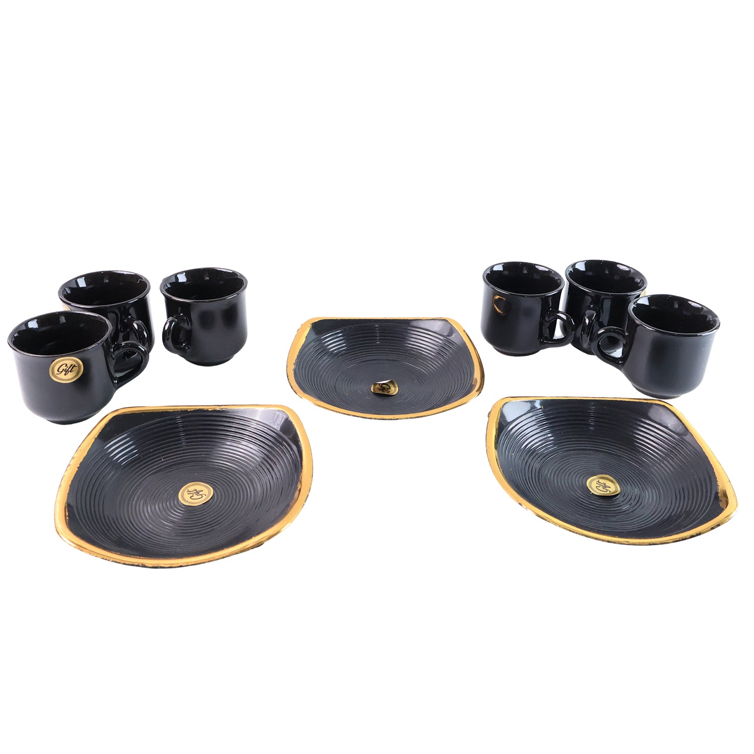 Sweet Buzz 9-Piece Seashell Ceramic Cup Set – Ideal for Home & Gifts