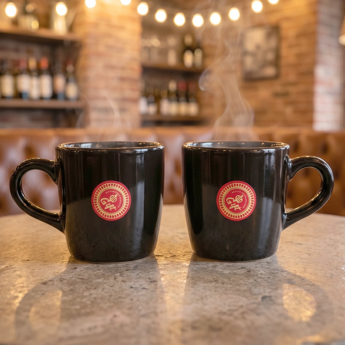 Set of ceramic mugs and bowl for household use