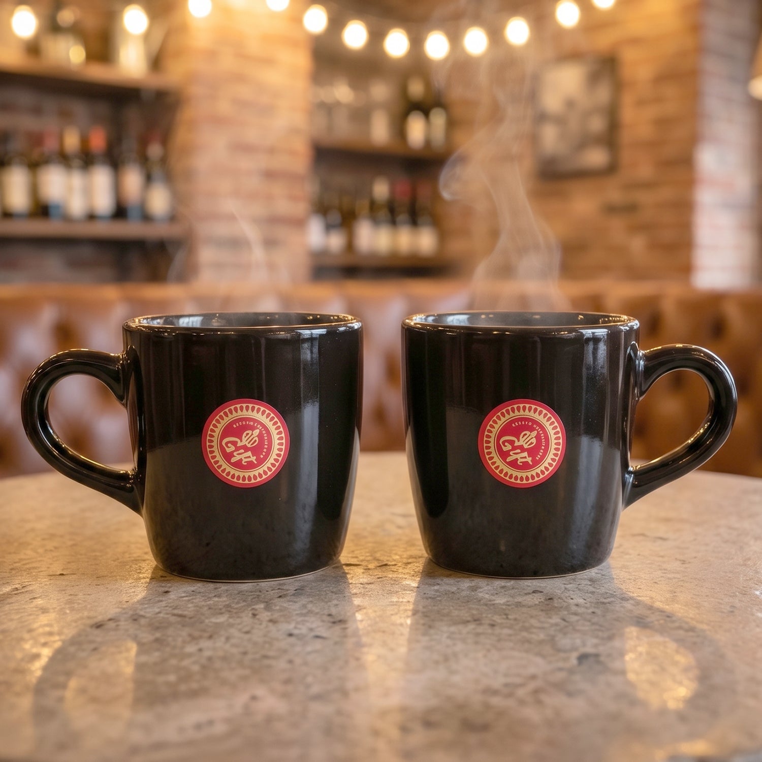 Set of ceramic mugs and bowl for household use