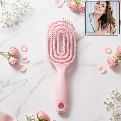 Curved Vented Styling Massage Hair Brush Detangling Comb for Men and Women (1 Pc)