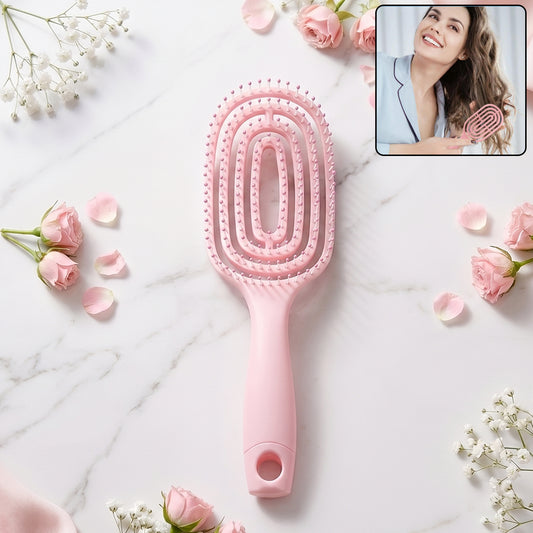 Curved vented styling massage hair brush