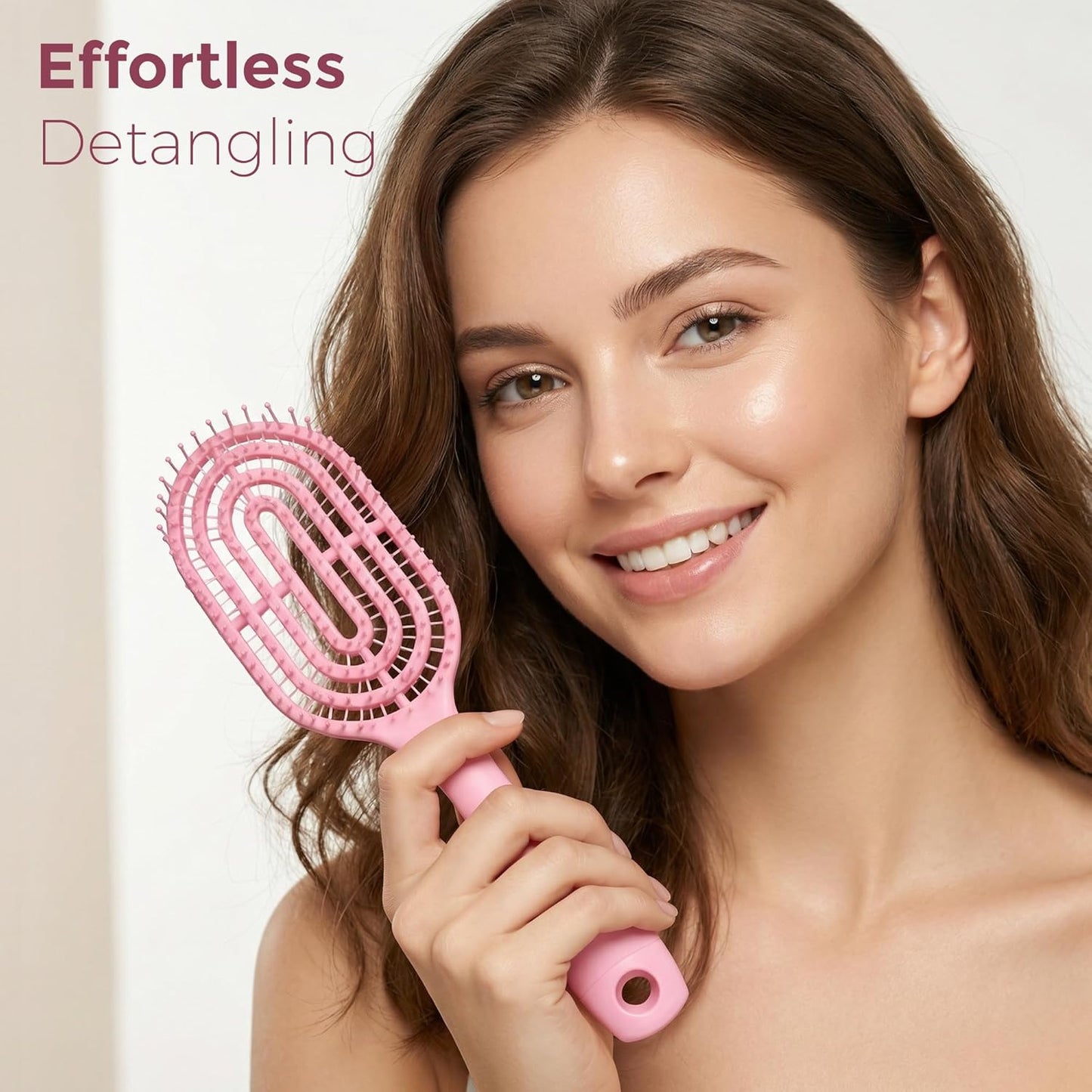 Curved Vented Styling Massage Hair Brush Detangling Comb for Men and Women (1 Pc)