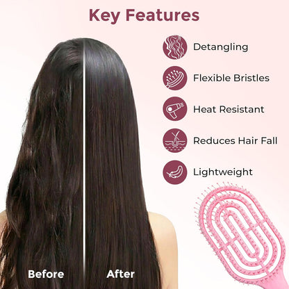Curved Vented Styling Massage Hair Brush Detangling Comb for Men and Women (1 Pc)