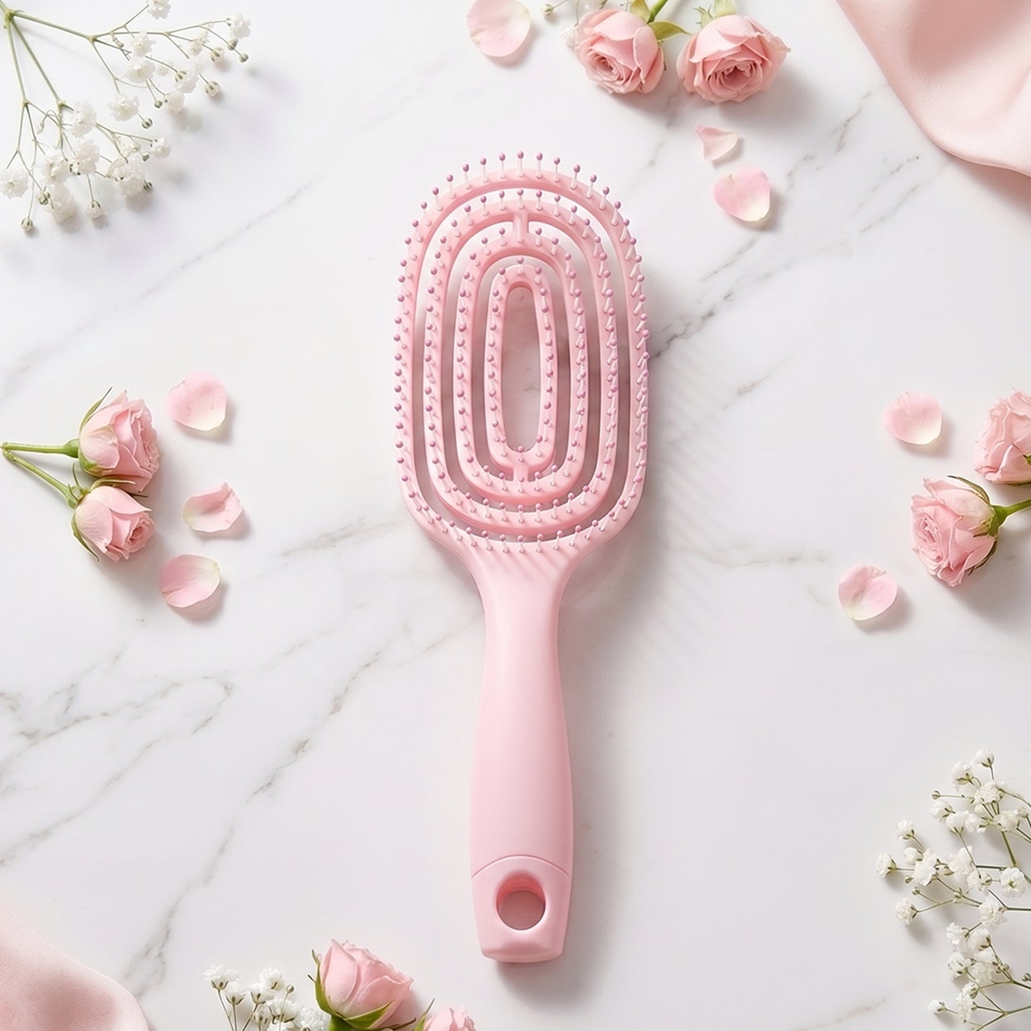 Curved Vented Styling Massage Hair Brush Detangling Comb for Men and Women (1 Pc)