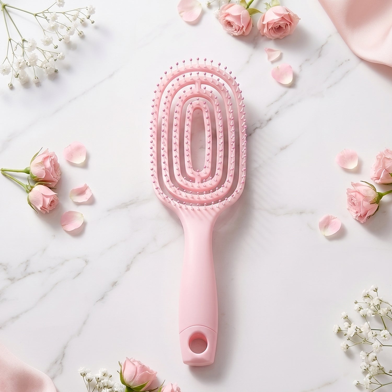 Curved Vented Styling Massage Hair Brush Detangling Comb for Men and Women (1 Pc)
