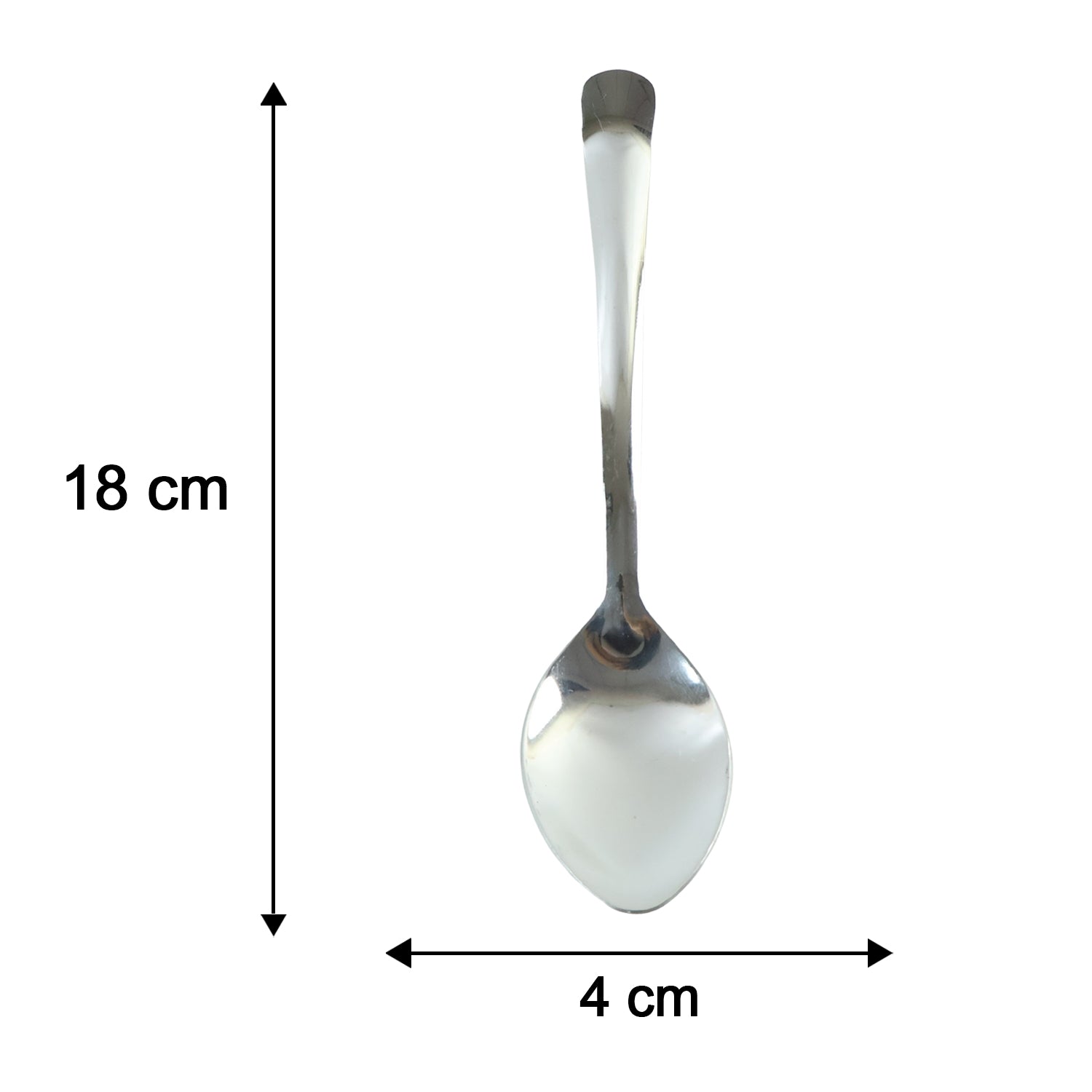 Apex Stainless Steel Dessert Spoon Set with Deep Bowl for Cake (6 Pc)