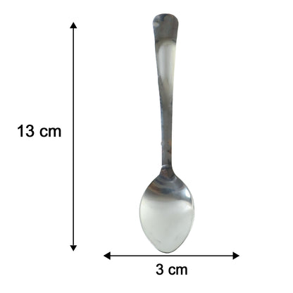 Apex Stainless Steel Tea Spoon Set with Oval Bowl and Slim Handle (6 Pc)