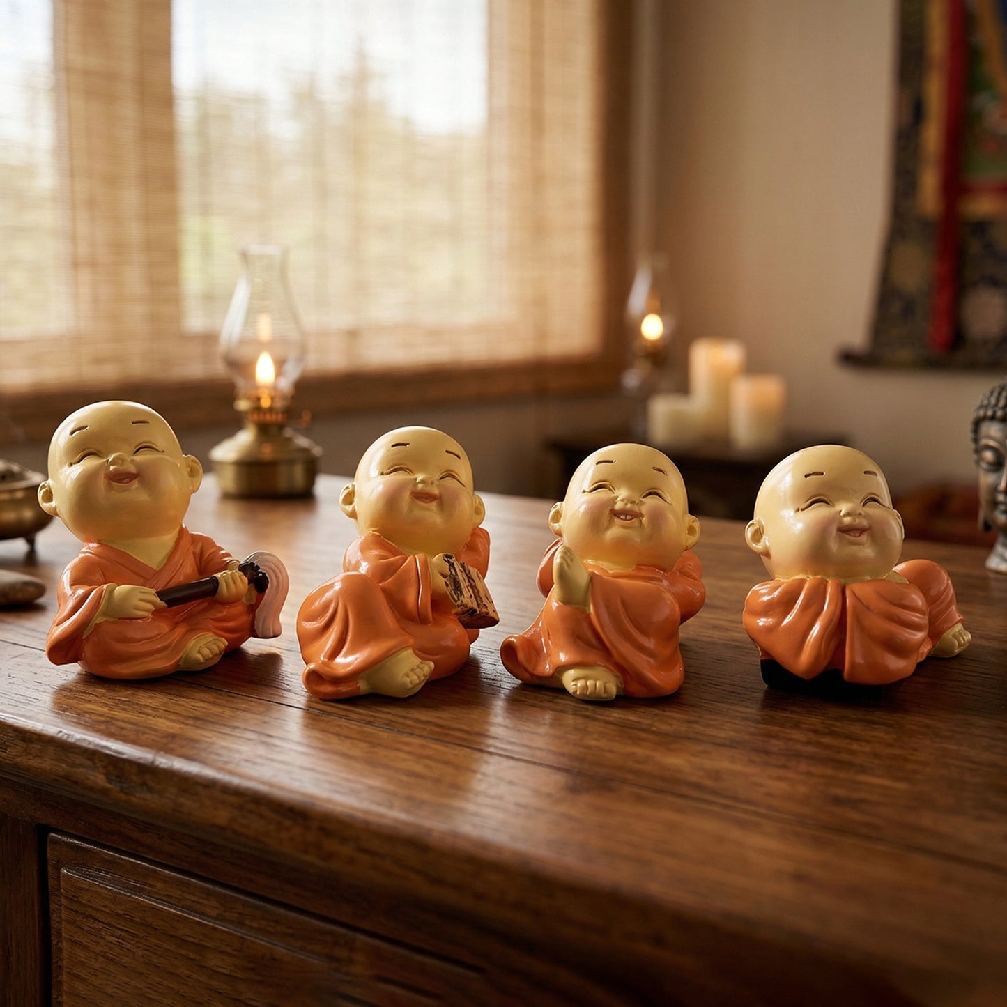 Set of decorative Mini Monk Buddha figurines