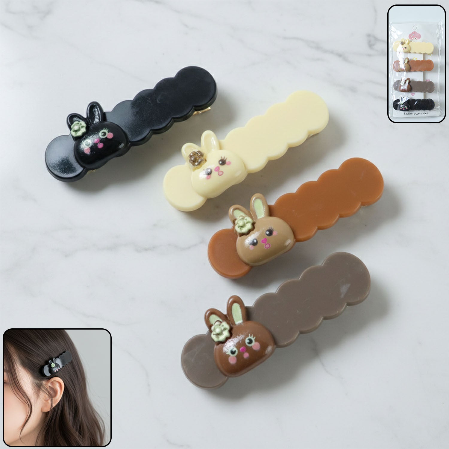 Cute bunny cartoon decorative hair clips