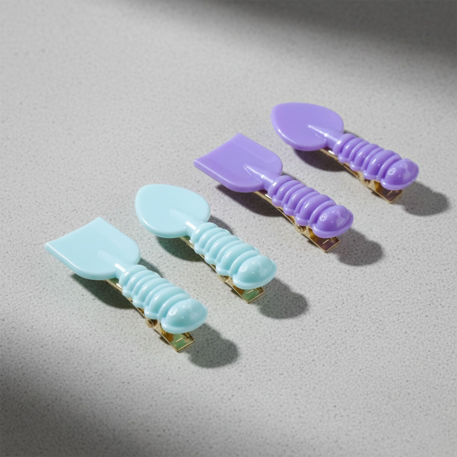 Cute Spoon & Spatula Shape Decorative Hair Clip Set (4 Pc)
